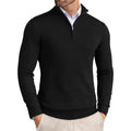Slim Fit Trui met Ritssluiting Kraag voor Heren - Zwart