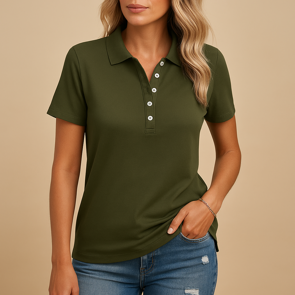 Poloshirt met Korte Mouwen en Knoopsluiting voor Dames