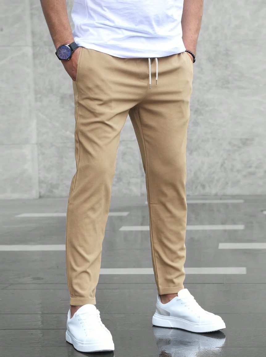 Straight Leg Chino Pantalon voor Heren - Beige
