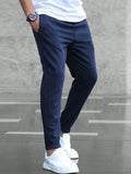 Straight Leg Chino Pantalon voor Heren - Marineblauw