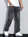 Straight Leg Jeans voor Heren - Donkergrijs