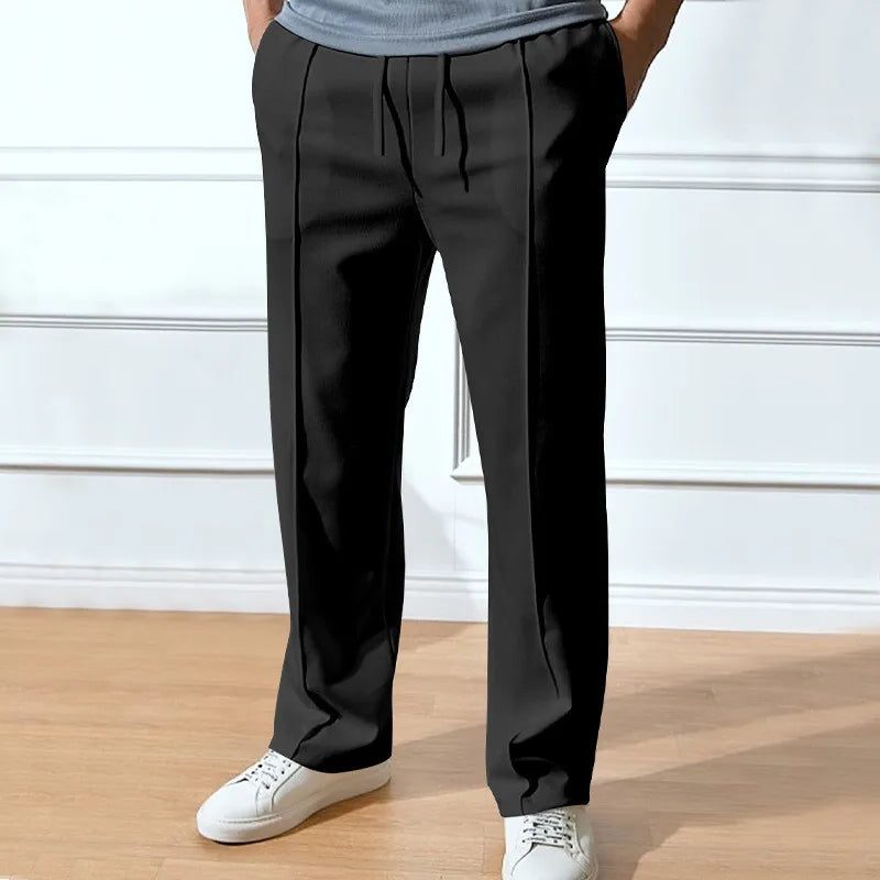 Straight Leg Pantalon met Steekzakken voor Heren - Zwart