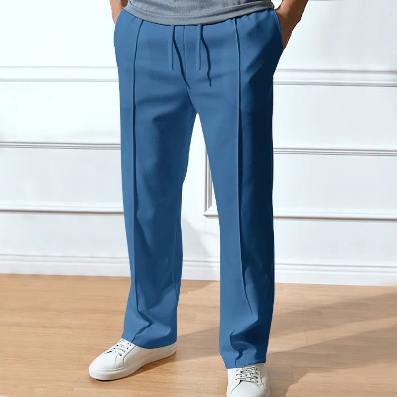 Straight Leg Pantalon met Steekzakken voor Heren - Donkerblauw