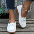 Suède Loafer met Strikdetail voor Dames - Wit