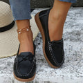 Suède Loafer met Strikdetail voor Dames - Zwart