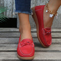 Suède Loafer met Strikdetail voor Dames - Rood