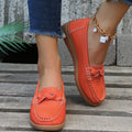 Suède Loafer met Strikdetail voor Dames - Oranje