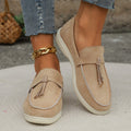 Suède Loafers met Goudkleurige Details voor Dames