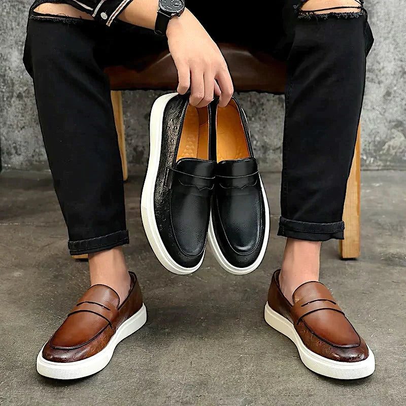 Suède Loafers met Slip-On Sluiting voor Heren - Schwarz