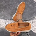 Suède Loafers met Slip-On voor Dames - Orange