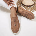 Suède Loafers met Slip-On voor Dames - Braun