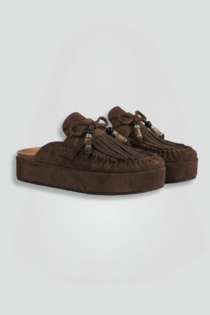 Suède Plateauzool Sandalen met Ronde Neus voor Dames - View 2