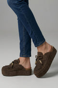 Suède Plateauzool Sandalen met Ronde Neus voor Dames - View 4
