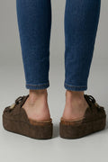 Suède Plateauzool Sandalen met Ronde Neus voor Dames - View 6