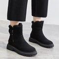 Suède Slip-On Enkellaarzen met Plateauzool voor Dames - Zwart