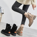 Suède Slip-On Enkellaarzen met Plateauzool voor Dames - View 3
