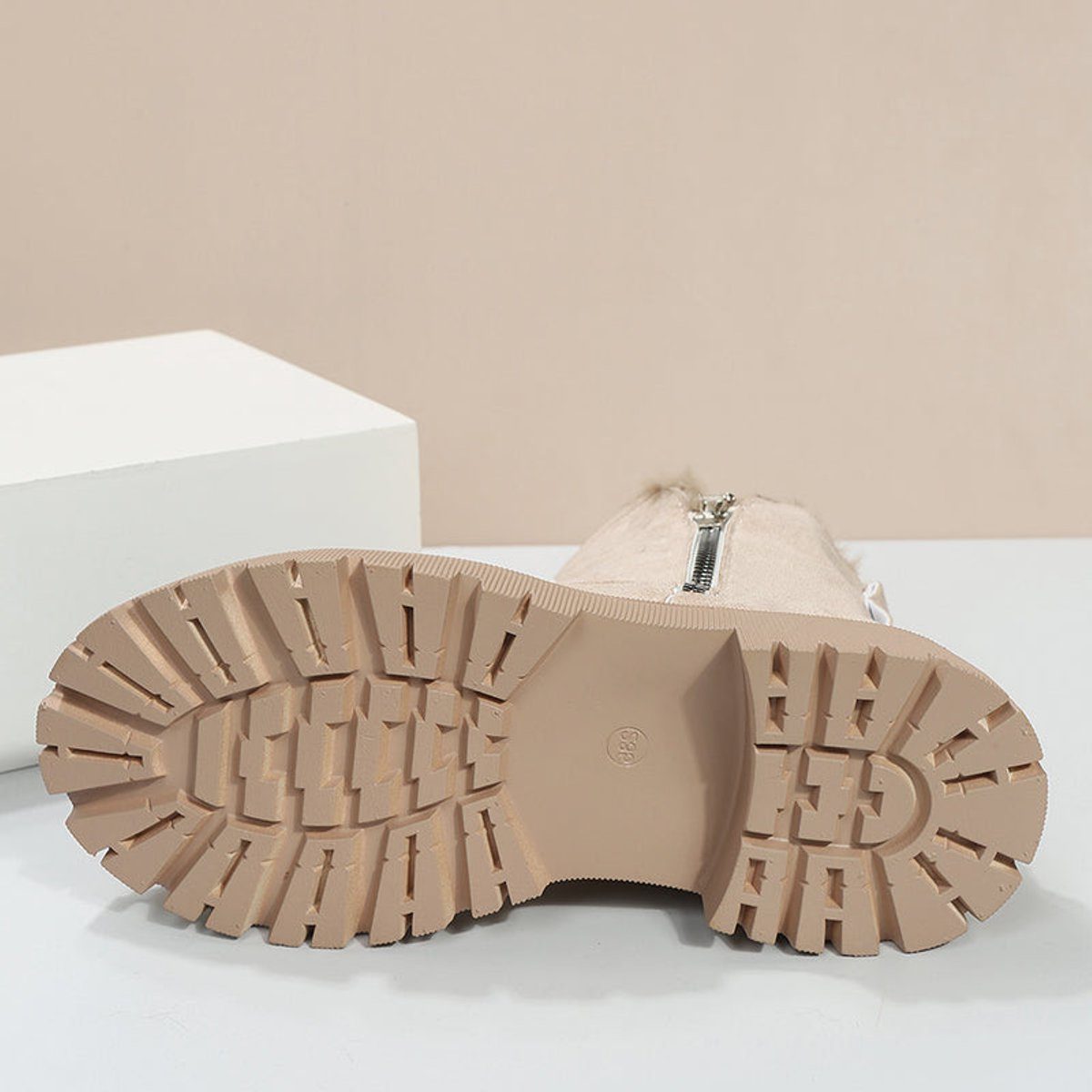 Suède Slip-On Enkellaarzen met Plateauzool voor Dames - View 5
