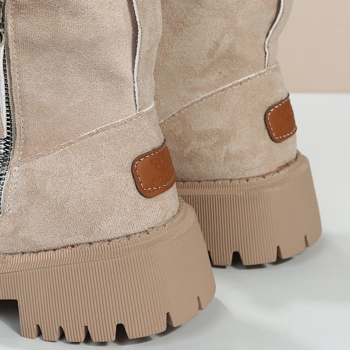 Suède Slip-On Enkellaarzen met Plateauzool voor Dames - View 6