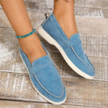 Suède Slip-On Loafers voor Dames - Blauw