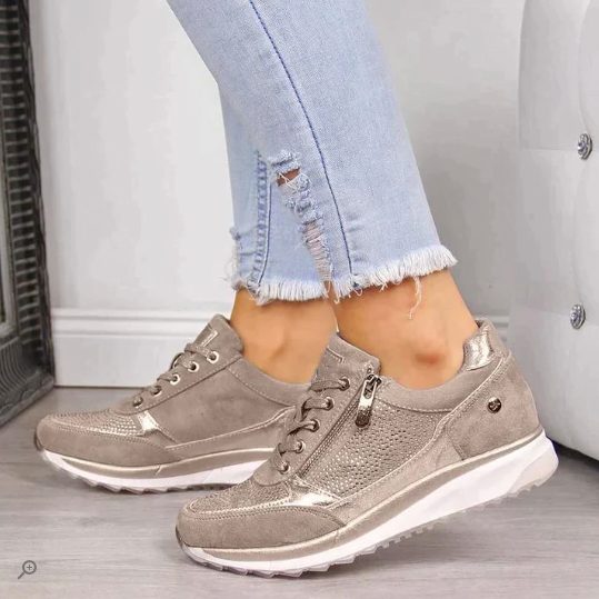 Suède Sneakers met Ritssluiting voor Dames