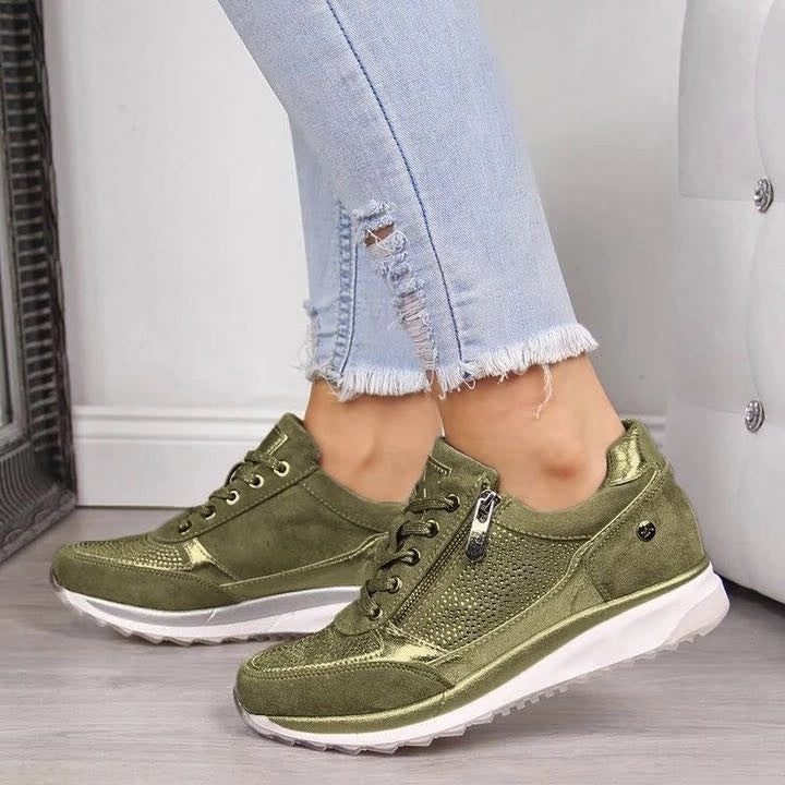 Suède Sneakers met Ritssluiting voor Dames