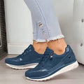 Suède Sneakers met Ritssluiting voor Dames - Blauw