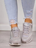 Suède Sneakers met Ritssluiting voor Dames - View 5