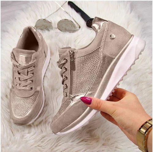 Suède Sneakers met Ritssluiting voor Dames - View 6