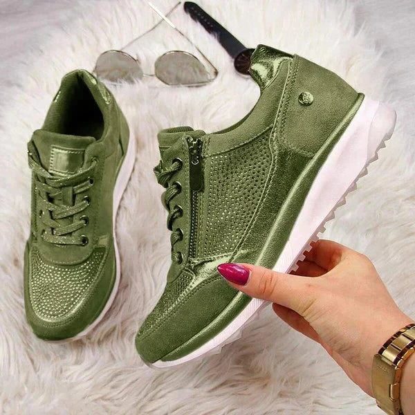 Suède Sneakers met Ritssluiting voor Dames - View 7