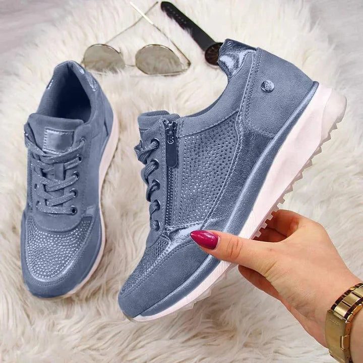 Suède Sneakers met Ritssluiting voor Dames - View 8