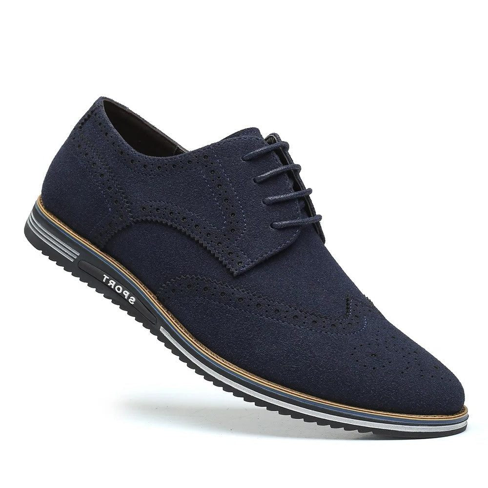 Suède Veterschoenen met Puntige Neus voor Heren