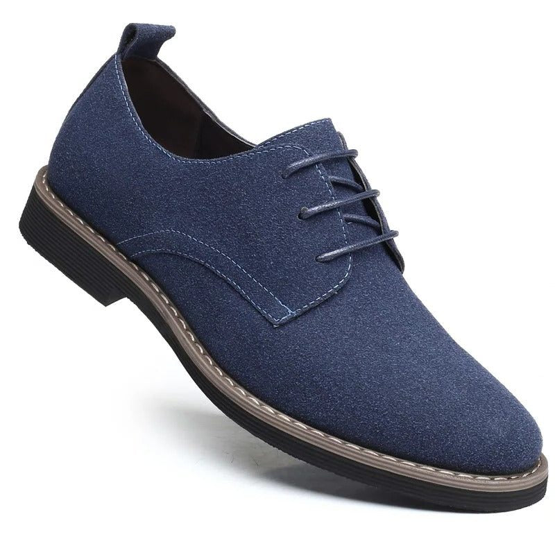 Suède Veterschoenen met Puntige Neus voor Heren - Blauw