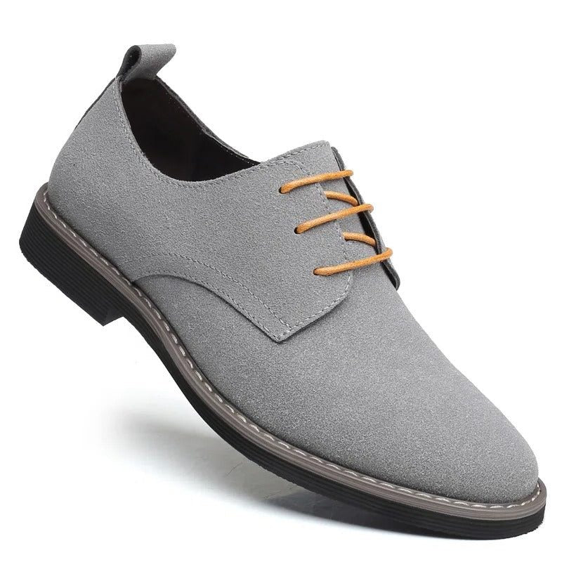 Suède Veterschoenen met Puntige Neus voor Heren - Grijs