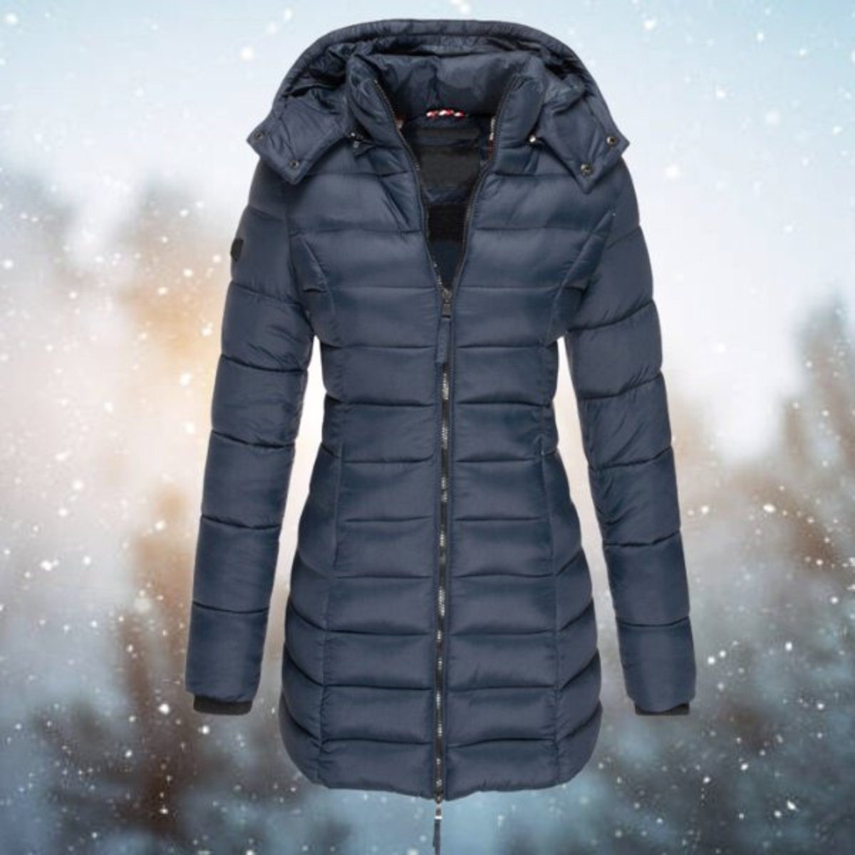 Tailleerde Puffer Jas met Capuchon voor Dames