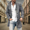 Tailored Wollen Jas met Knoopsluiting voor Heren - Klassiek Grijs