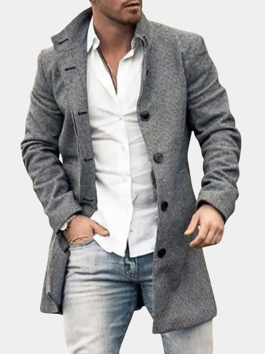 Tailored Wollen Jas met Knoopsluiting voor Heren