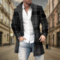 Tailored Wollen Jas met Knoopsluiting voor Heren - Donkergrijs Geruit