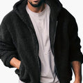Teddy Fleece Ritssluiting Hoodie Lange Mouwen voor Heren - View 12