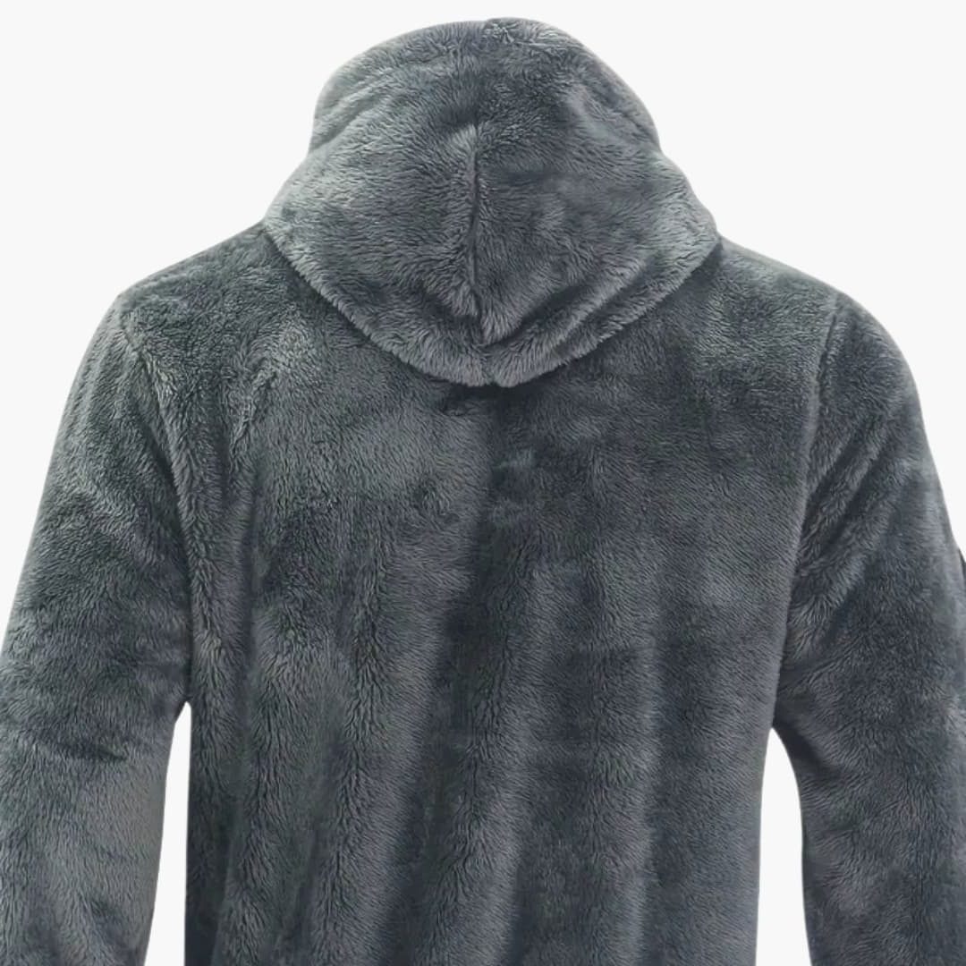 Teddy Fleece Ritssluiting Hoodie Lange Mouwen voor Heren - View 20