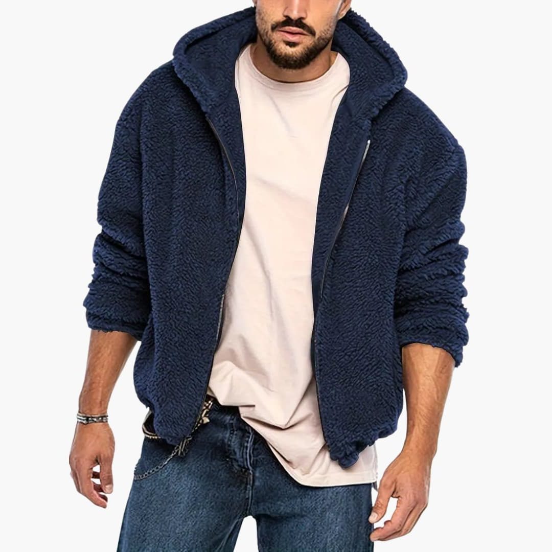 Teddy Fleece Ritssluiting Hoodie Lange Mouwen voor Heren - View 22
