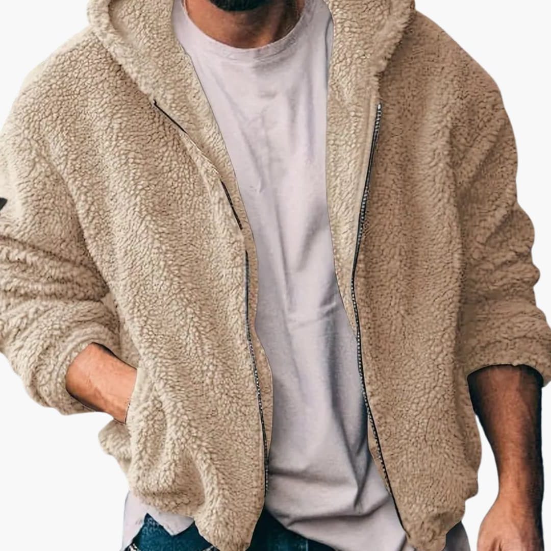 Teddy Fleece Ritssluiting Hoodie Lange Mouwen voor Heren