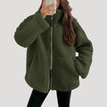 Teddy Fleece Ritssluiting Jas voor Dames - Groen