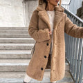 Teddy Jas met Reverskraag en Knoopsluiting voor Dames - Khaki