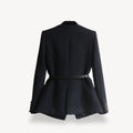 Tweed Peplum Blazer met Lange Mouwen en Riem voor Dames - View 2