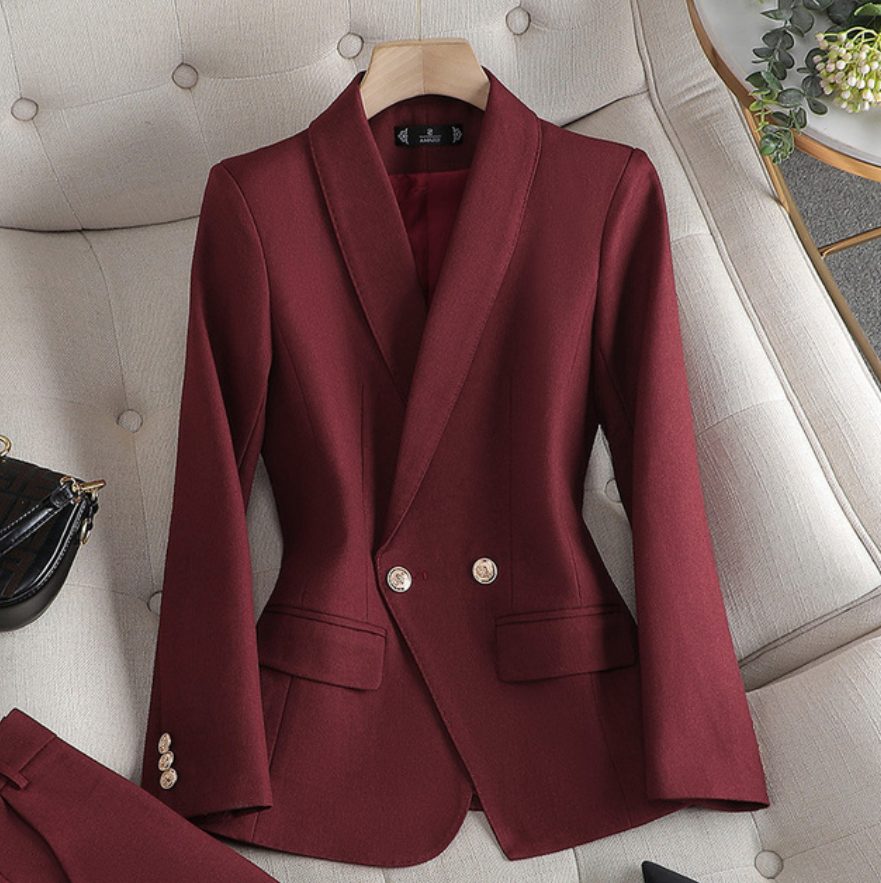 Tweedelige Blazer Set met Dubbele Knoopsluiting voor Dames