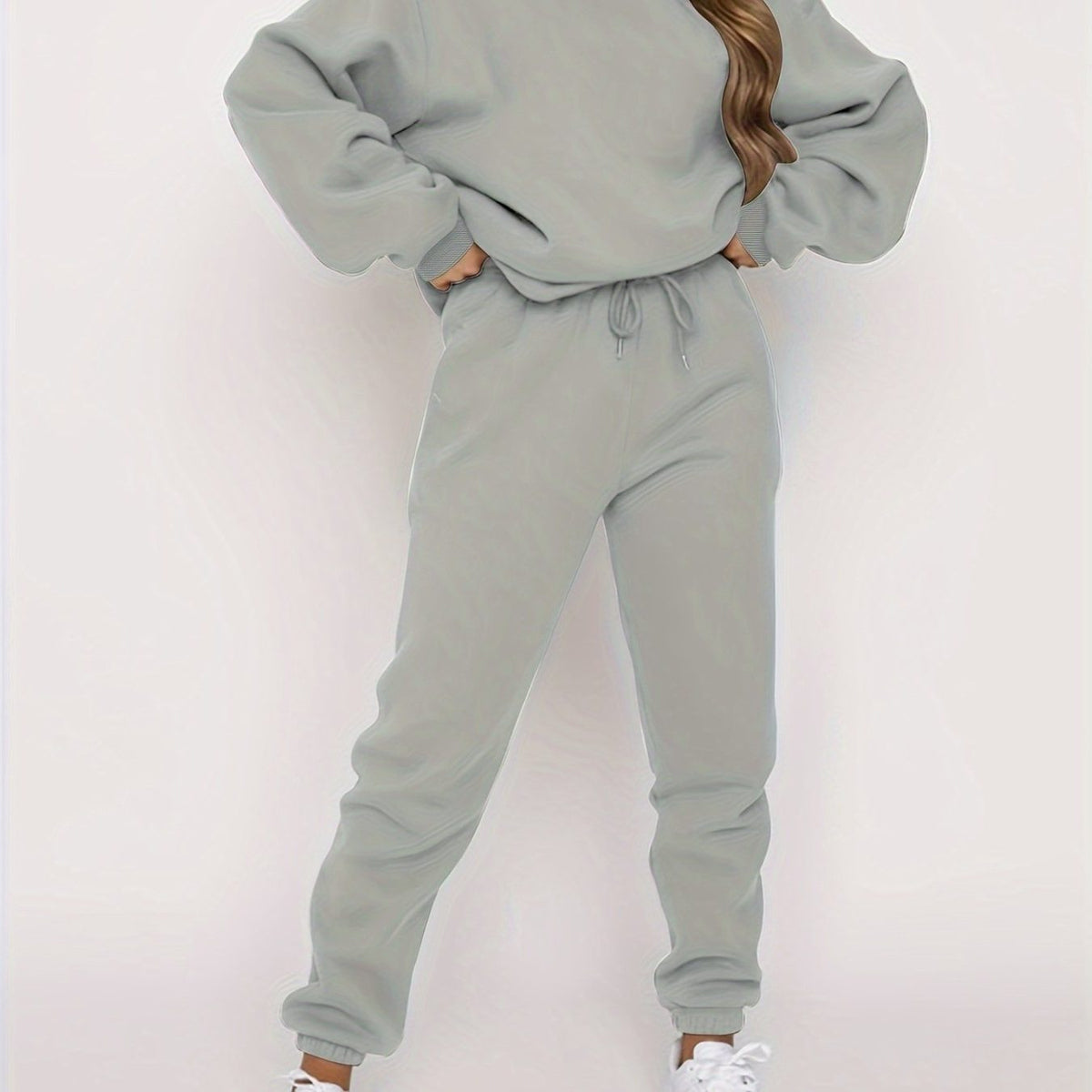 Tweedelige Joggingset met Oversized Hoodie voor Dames - Grijs