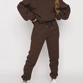 Tweedelige Joggingset met Oversized Hoodie voor Dames - Bruin