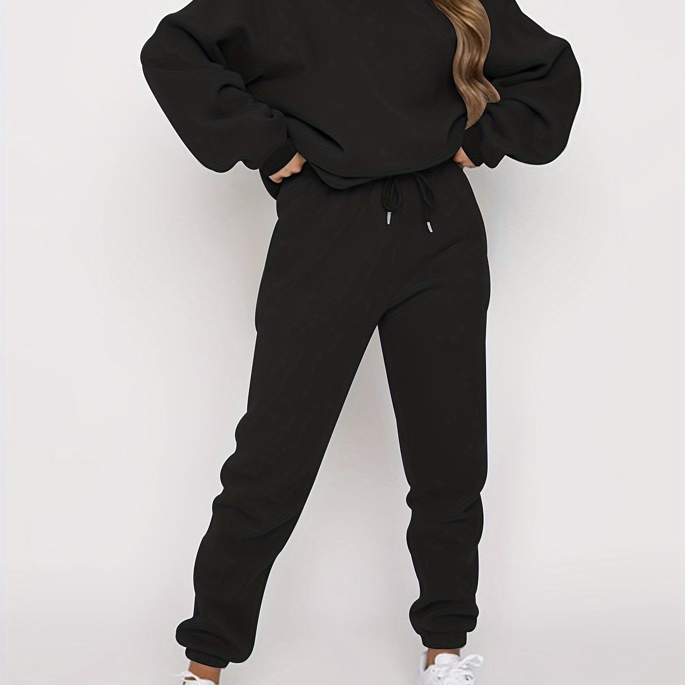 Tweedelige Joggingset met Oversized Hoodie voor Dames - Zwart