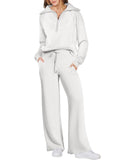 Tweedelige Joggingset met Rits voor Dames - Wit