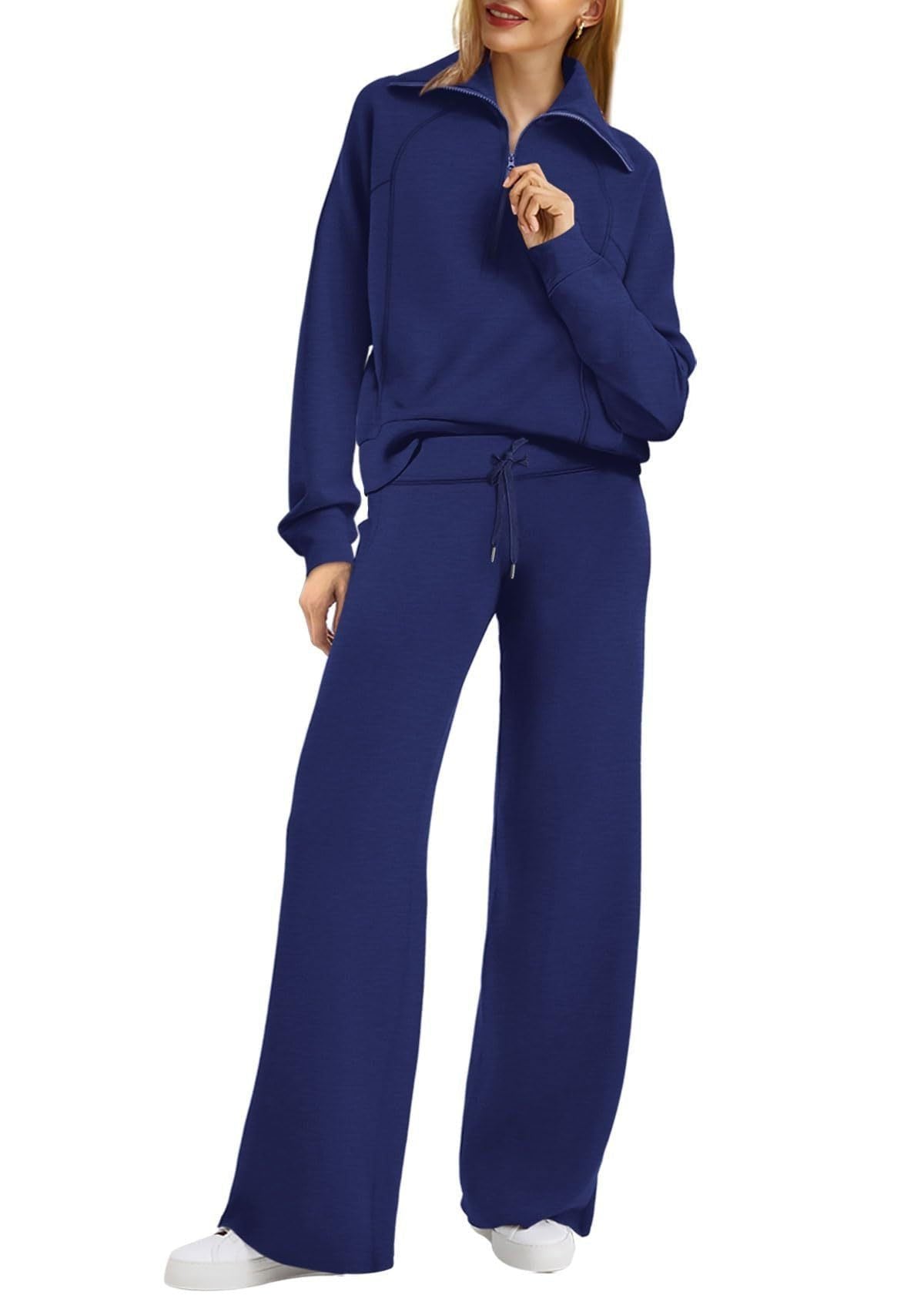 Tweedelige Joggingset met Rits voor Dames - Marineblauw